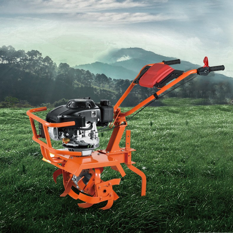 園林工具小型汽油微耕機(jī)松土機(jī)大馬力雙手推微耕機(jī)