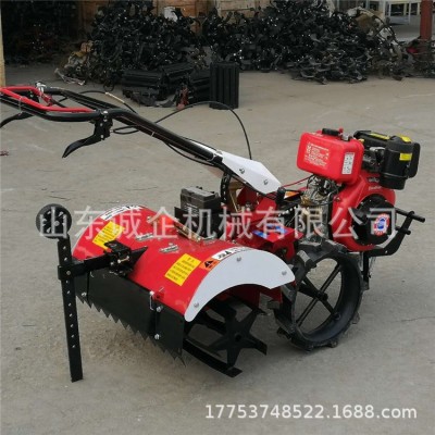 濟寧批發(fā)小型四驅(qū)微耕機農(nóng)用田園管理機大棚用開溝培土機一機多用