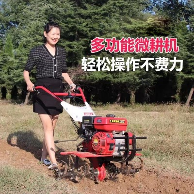 批發(fā)多功能汽油微耕機(jī) 小型兩驅(qū)旋耕機(jī) 農(nóng)用開溝起壟犁地除草神器