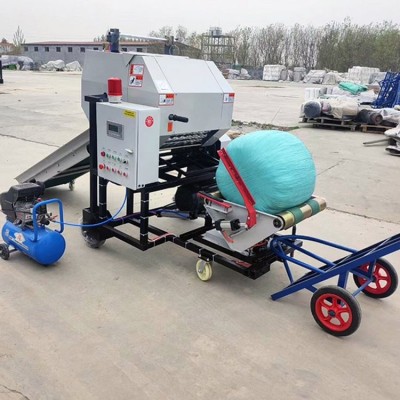 全自動打捆機(jī)青儲打包機(jī)青貯機(jī)飼料牧草玉米秸稈打捆包膜一體機(jī)