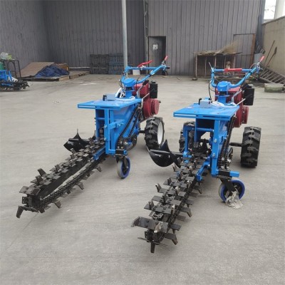 自來水管道鏈條式開溝機 誠譽 液壓開槽機 種植山藥挖槽機