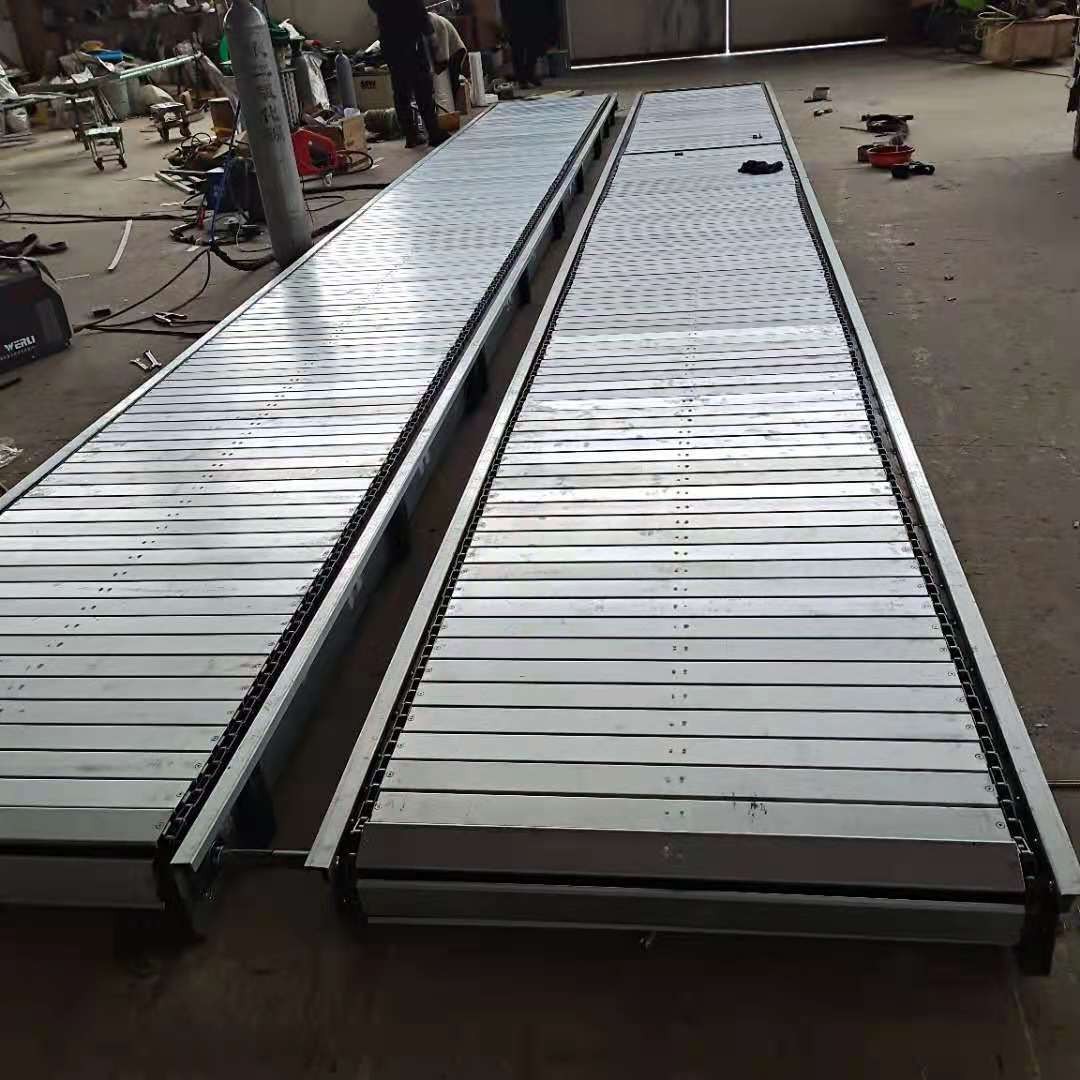 重型鏈板輸送機流水線工業(yè)噸包扣板傳送機不銹鋼鏈板輸送機流水線