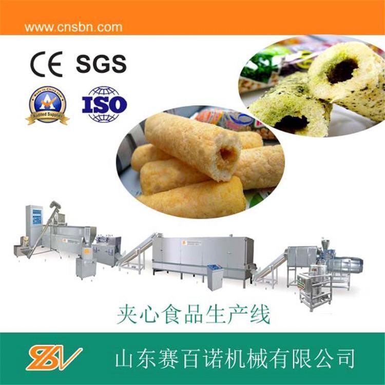 雙螺桿夾心休閑食品生產(chǎn)設(shè)備 山東賽百諾 膨化休閑小食品設(shè)備