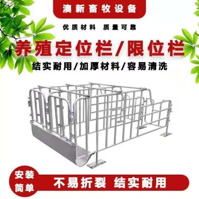 供應(yīng)豬用定位欄限位欄 豬場(chǎng)養(yǎng)豬帶食槽養(yǎng)豬設(shè)備豬定位欄廠家批發(fā)