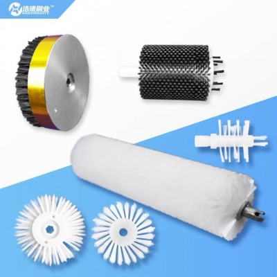 工業(yè)毛刷輥滾筒刷廠家小型尼龍絲刷除塵空心毛刷輪圓形圓筒刷