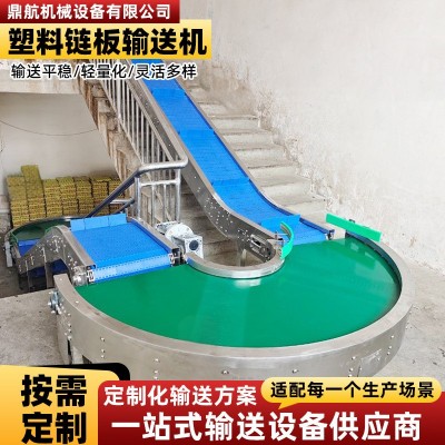 柔性塑料鏈板輸送機灌裝生產環(huán)形S型輸送機直播轉彎輸送機流水線 1臺