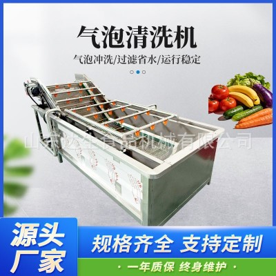 凈菜加工設(shè)備 商用紅棗油麥菜毛豆噴淋式洗菜機(jī) 氣泡清洗流水線